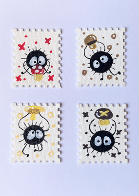 Fungi Soot Sprites aceo art card thumbnail 1