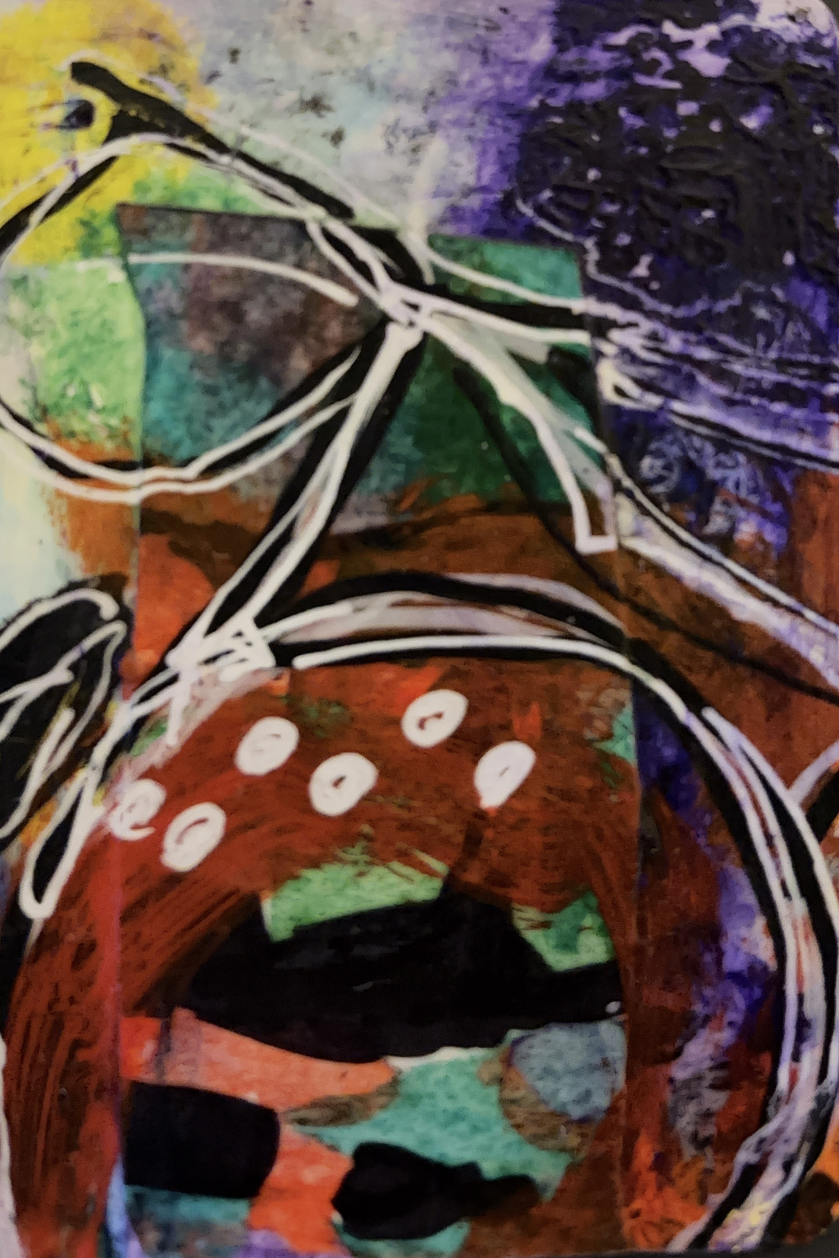 Vibrant Loops in a Shifting Landscape aceo art card