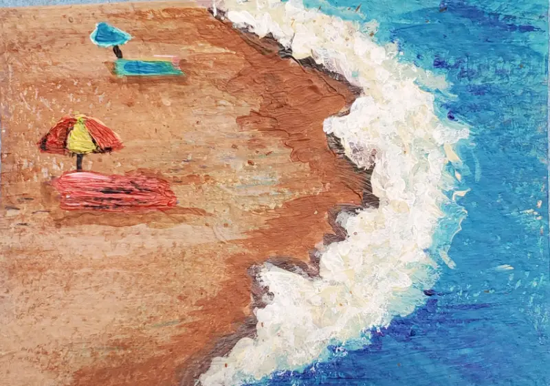 The Beach Is Waiting aceo art card