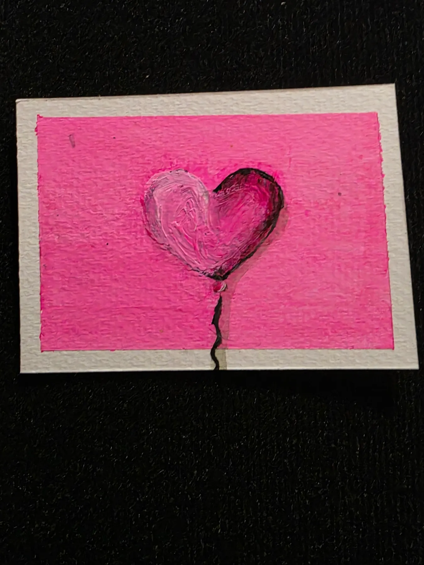 Heart Pop aceo art card