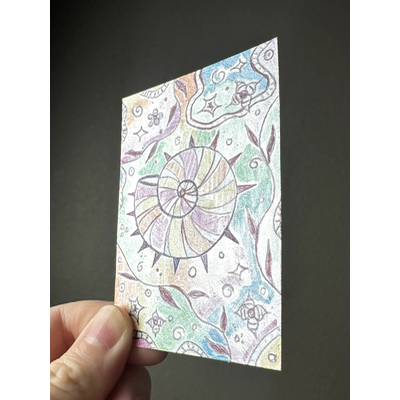 Whimsical Spiral Shell aceo art card thumbnail 2