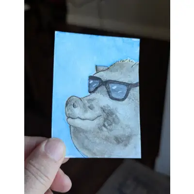 Snort aceo art card thumbnail 4