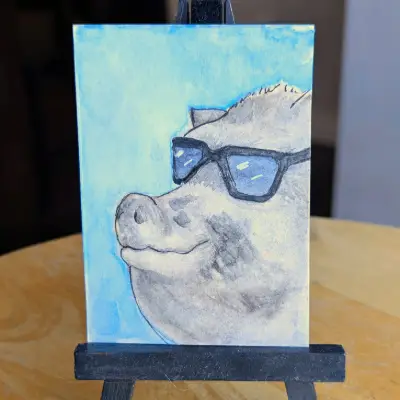 Snort aceo art card thumbnail 2