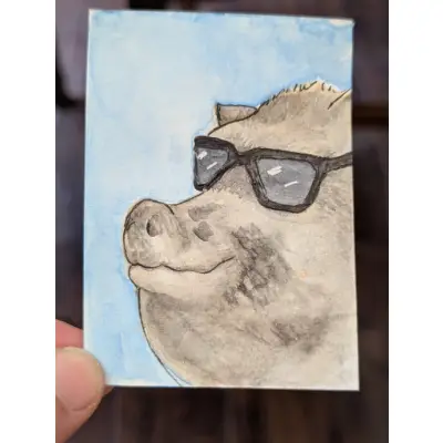 Snort aceo art card thumbnail 1