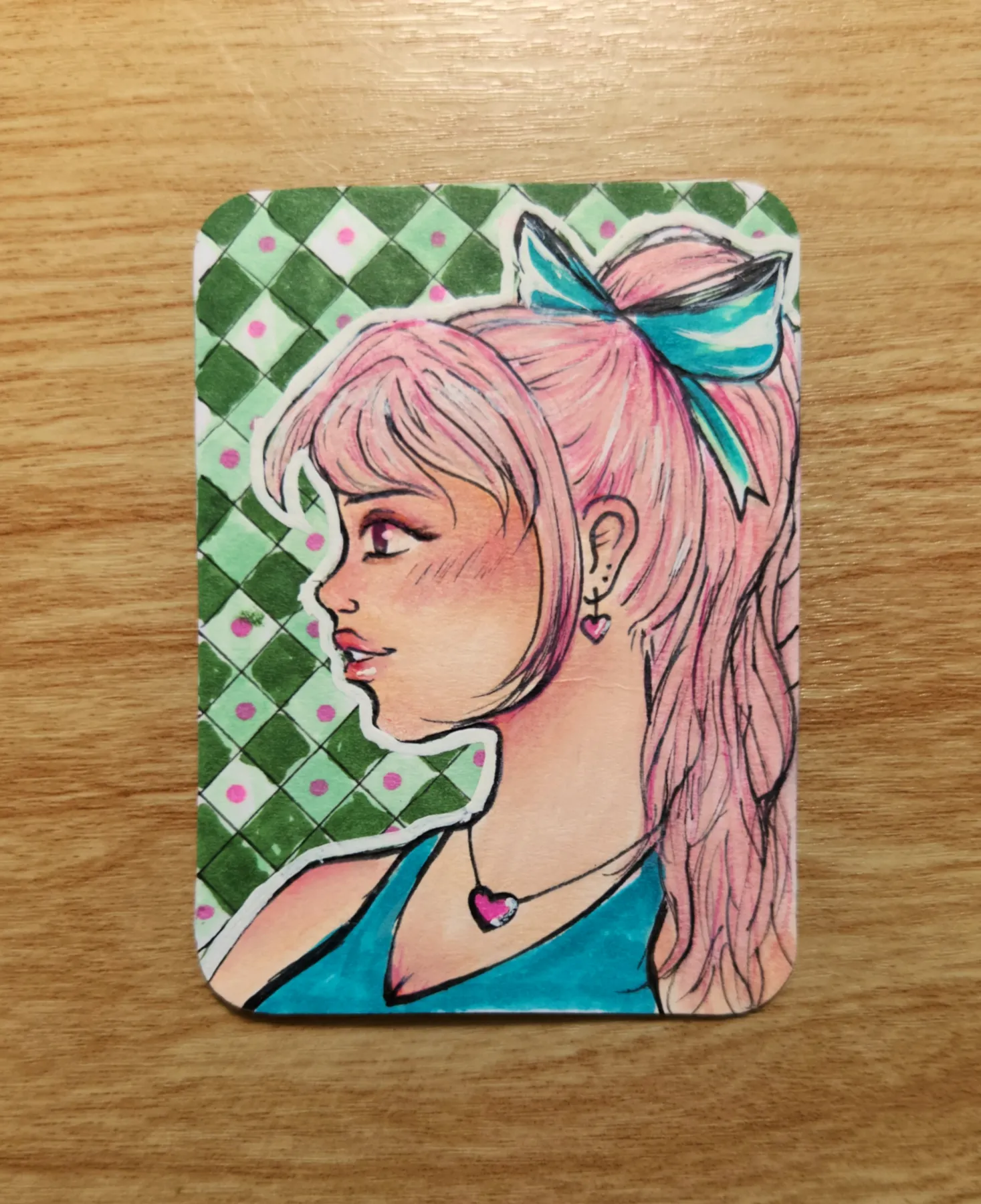 Portrait "Spring Mia" aceo art card