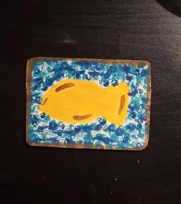 Minimalist Goldfish aceo art card thumbnail 2