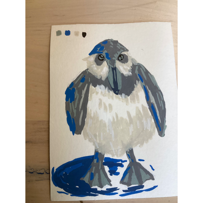 Baby Puffin! aceo art card thumbnail 1