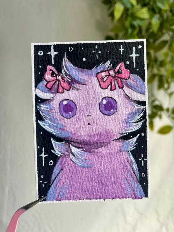 Espurr Pokemon aceo art card