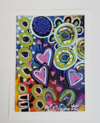 Candy Hearts aceo art card thumbnail 2