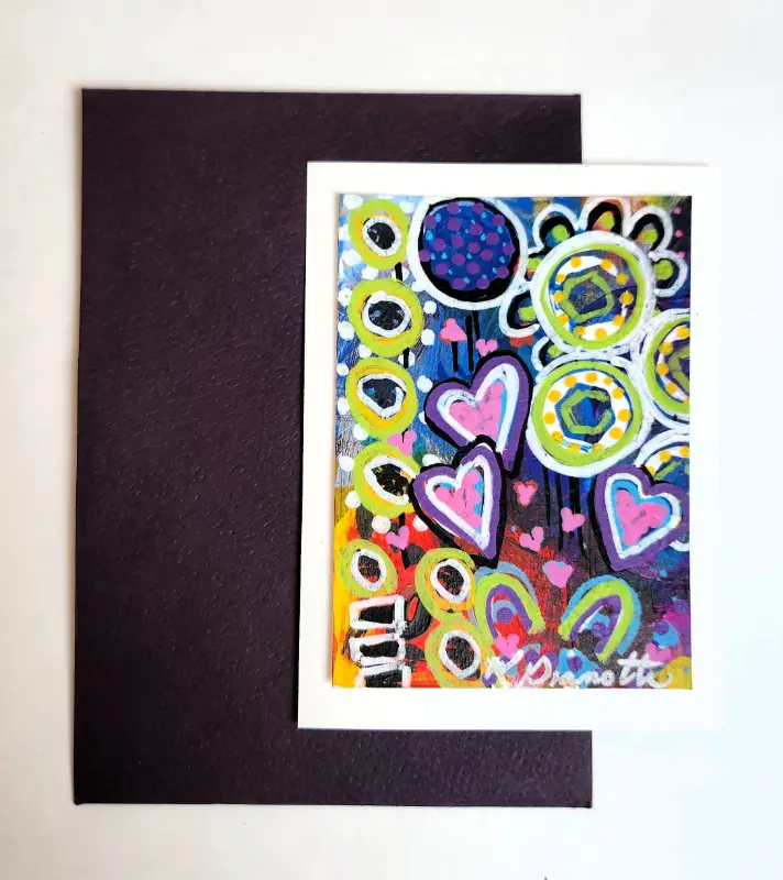 Candy Hearts aceo art card