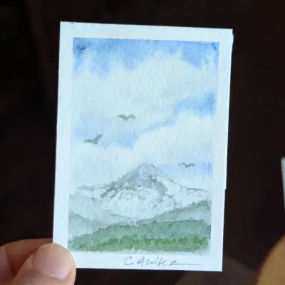 Western Skies aceo art card thumbnail 2