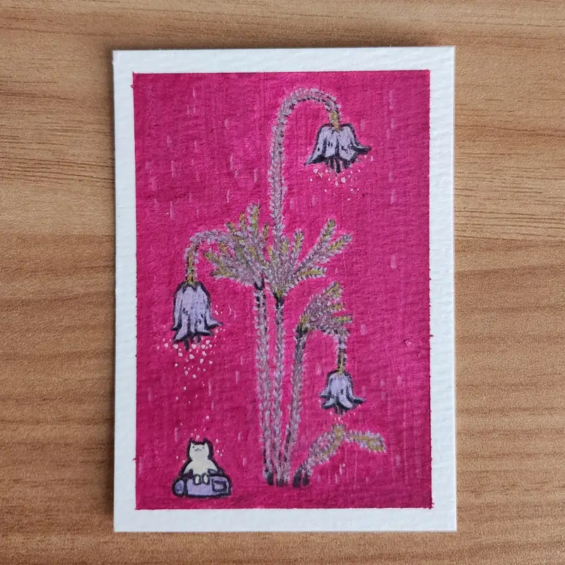 resting aceo art card