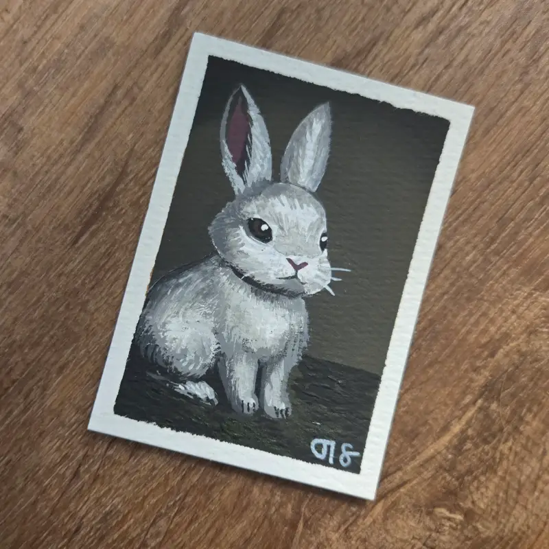 Cute Bunny aceo art card