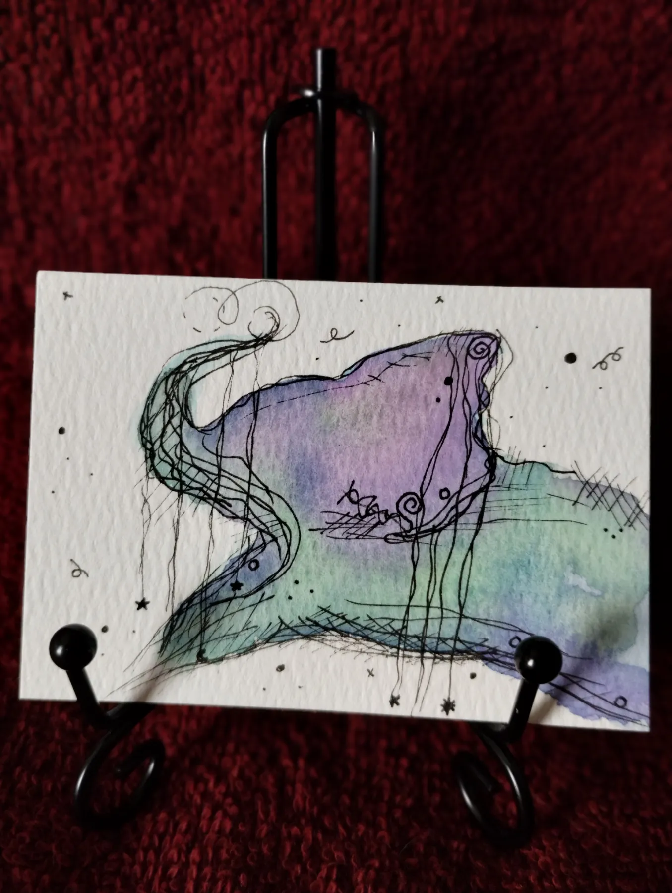 Abstract Elephant aceo art card