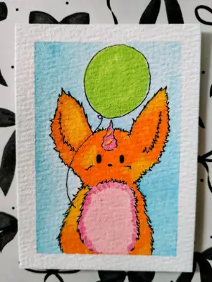 Citrus Balloon aceo art card thumbnail 1