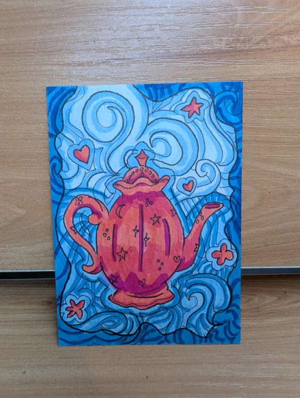 Teapot aceo art card