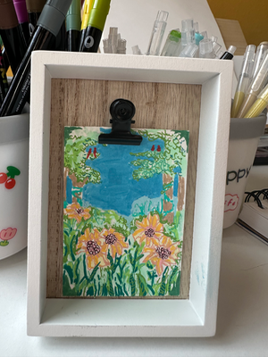 Flowers aceo art card thumbnail 2