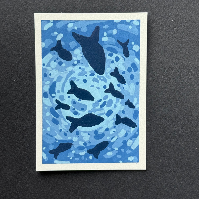 ocean vortex aceo art card