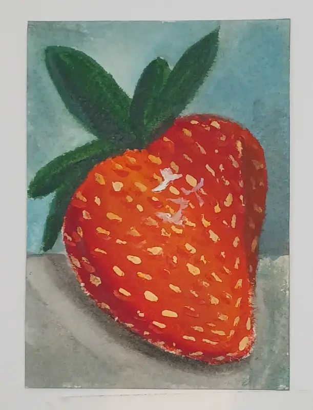 Strawberry aceo art card