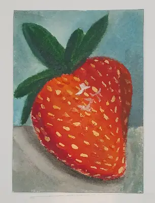 Strawberry aceo art card thumbnail 1
