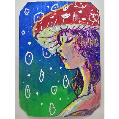 Toadstool Princess aceo art card thumbnail 1