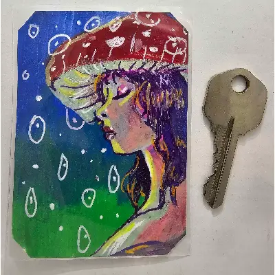 Toadstool Princess aceo art card thumbnail 2