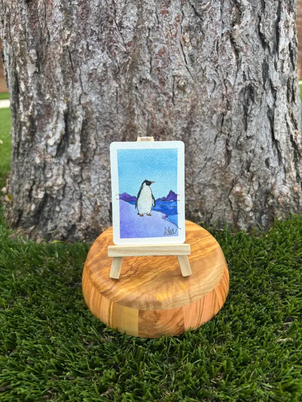 Pete the Penguin aceo art card