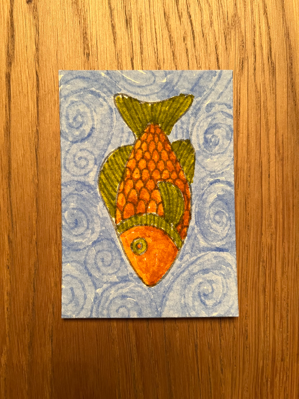 Goldfish aceo art card