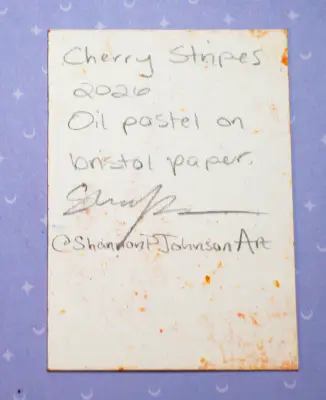 Cherry Stripes aceo art card thumbnail 2