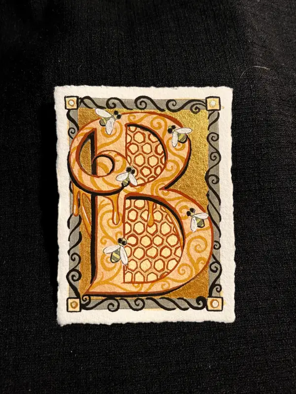 Neomedieval Letter B aceo art card