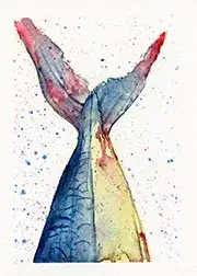 Fish Tail aceo art card