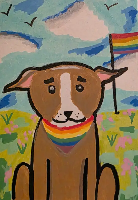 Pitiful Pitbull #004 Pride Pit aceo art card