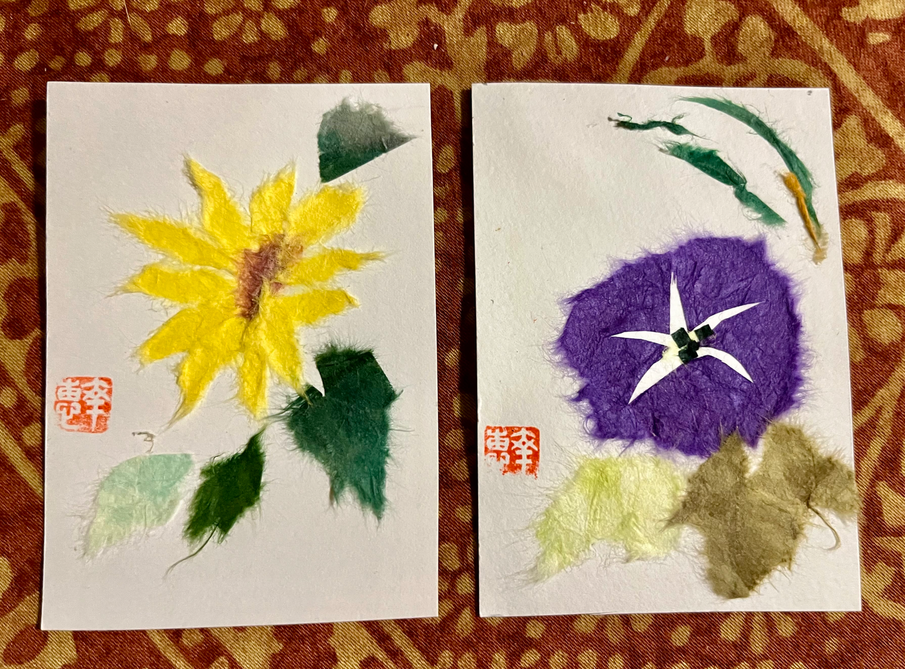 Himawari (sunflower), Asagao(morning glory) aceo art card