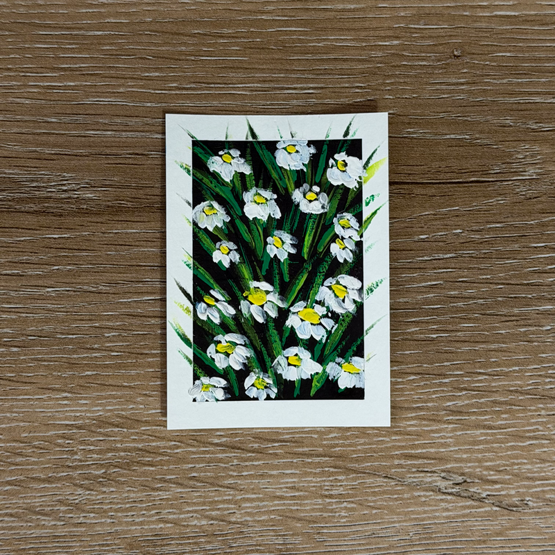 Flowers aceo art card