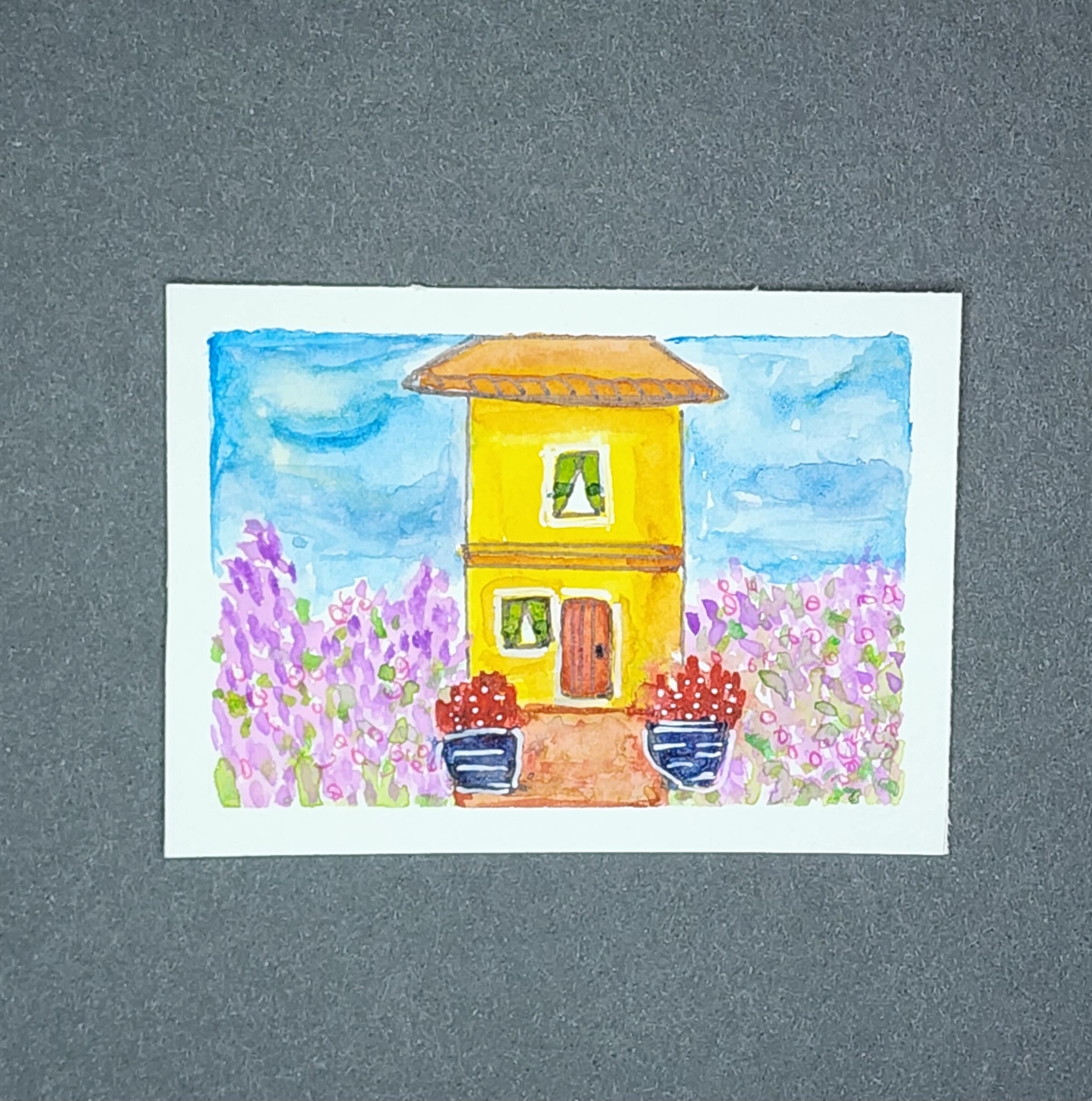 Lavender Casita aceo art card