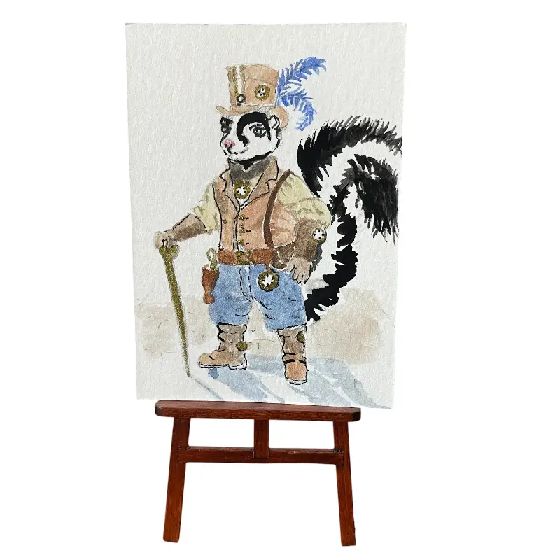 Steampunk Skunk aceo art card