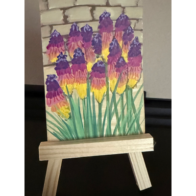 Red Hot Pokers aceo art card thumbnail 1