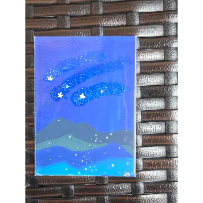 Three Star Night aceo art card thumbnail 2