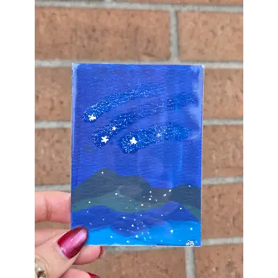 Three Star Night aceo art card thumbnail 1