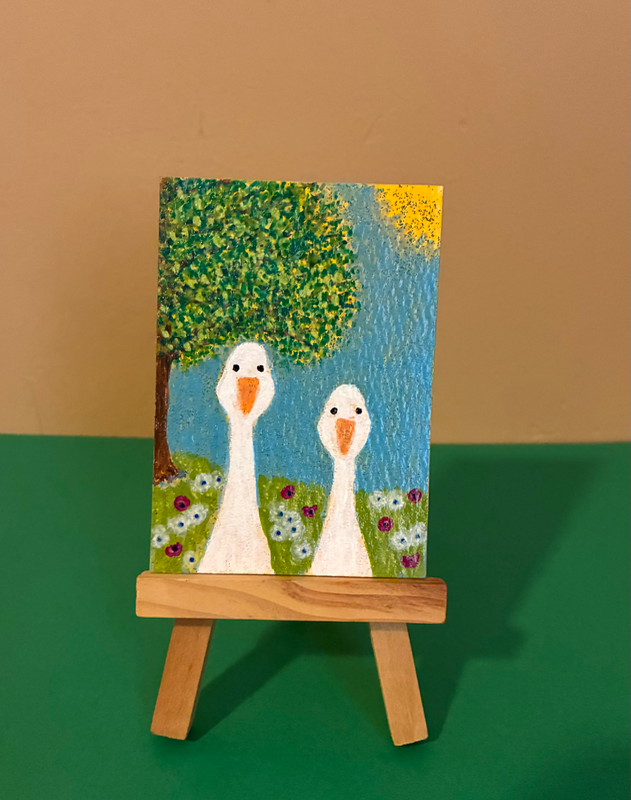 Quacks in the Sun aceo art card