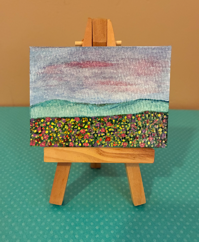 Field of Flowers aceo art card