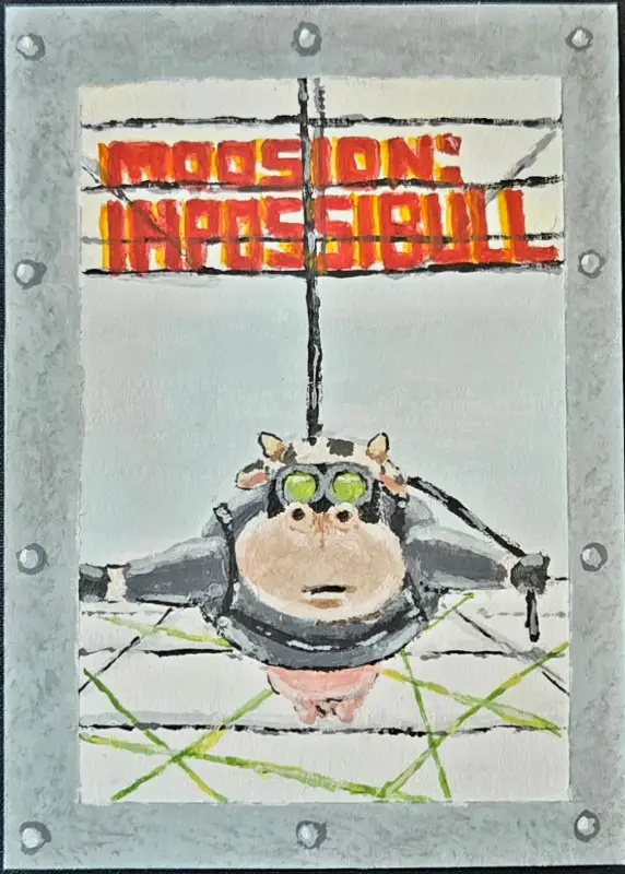 MOOsion ImpossiBULL aceo art card