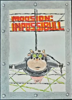 MOOsion ImpossiBULL aceo art card thumbnail 1