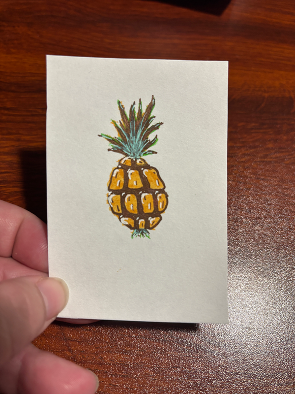 Watercolor Pineapple aceo art card