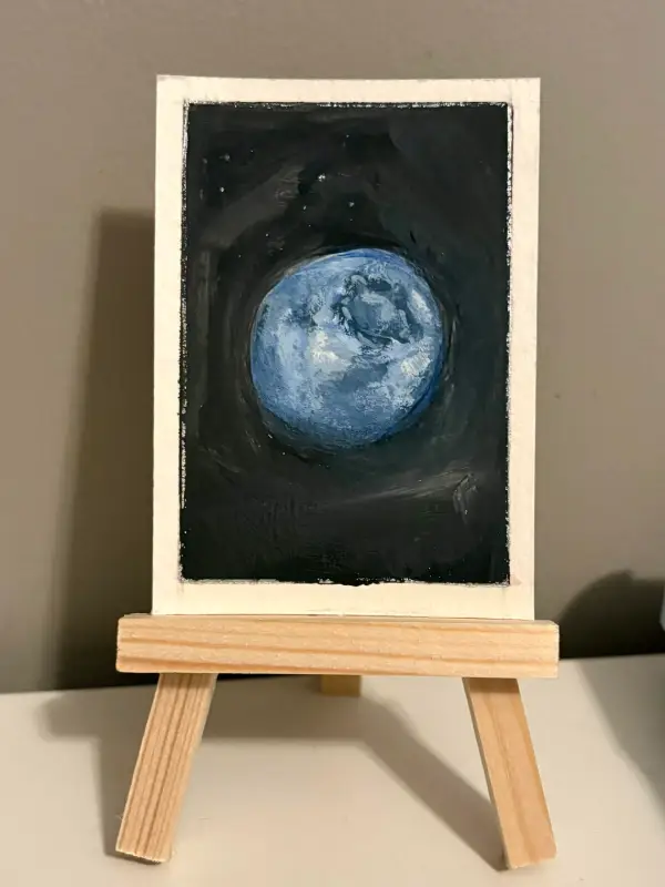 Single Blueberry aceo art card