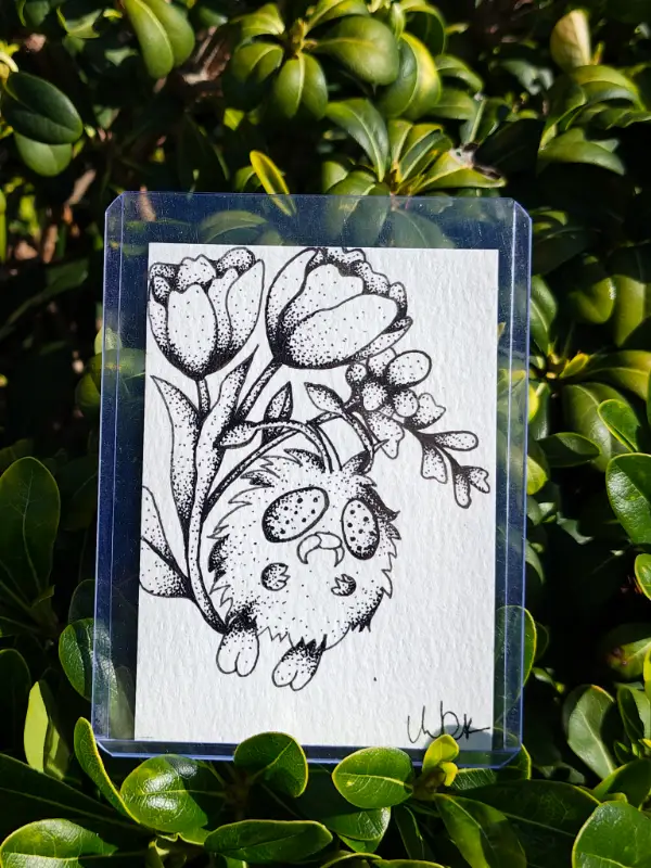 Fuzzy Bug aceo art card