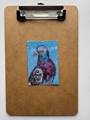“Shiny Pigeon” aceo art card thumbnail 1