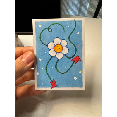 Flower Dance aceo art card thumbnail 2