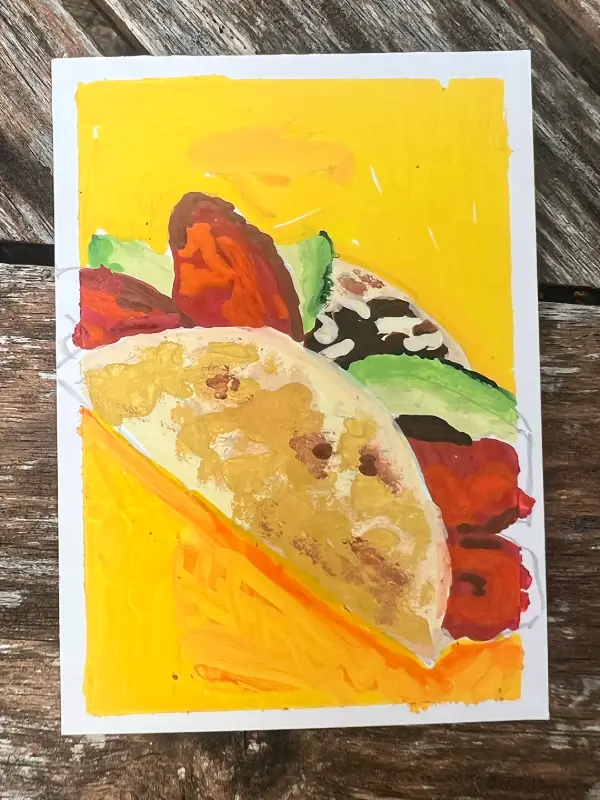 Breakfast taco aceo art card