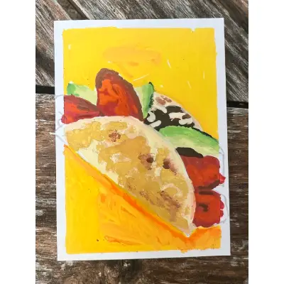 Breakfast taco aceo art card thumbnail 1